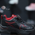 حذاء اولاد اطفالي لون اسود في احمر مستورد من بيبي لينا كوتش اولادي 2025 baby shoes B9