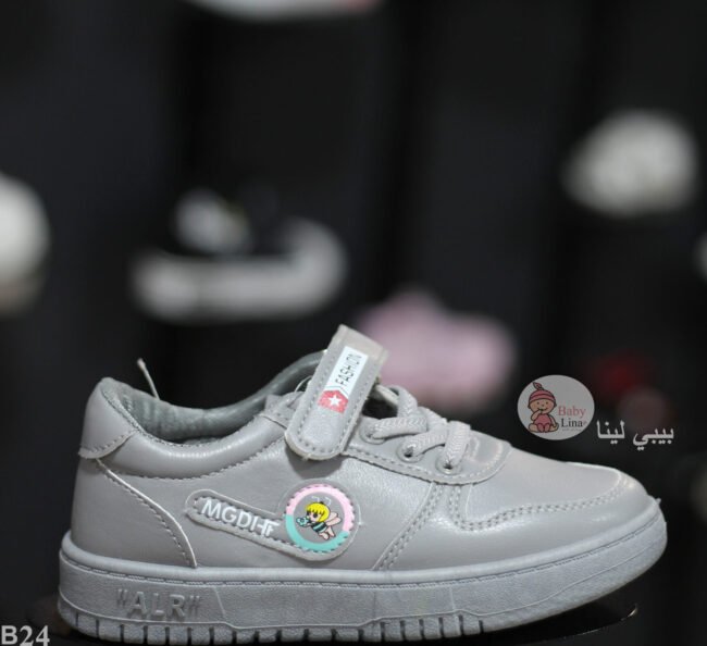 حذاء بناتي اطفالي لون رصاصي مستورد احذية اطفالي بيبي لينا بنات 2025 baby shoes B24