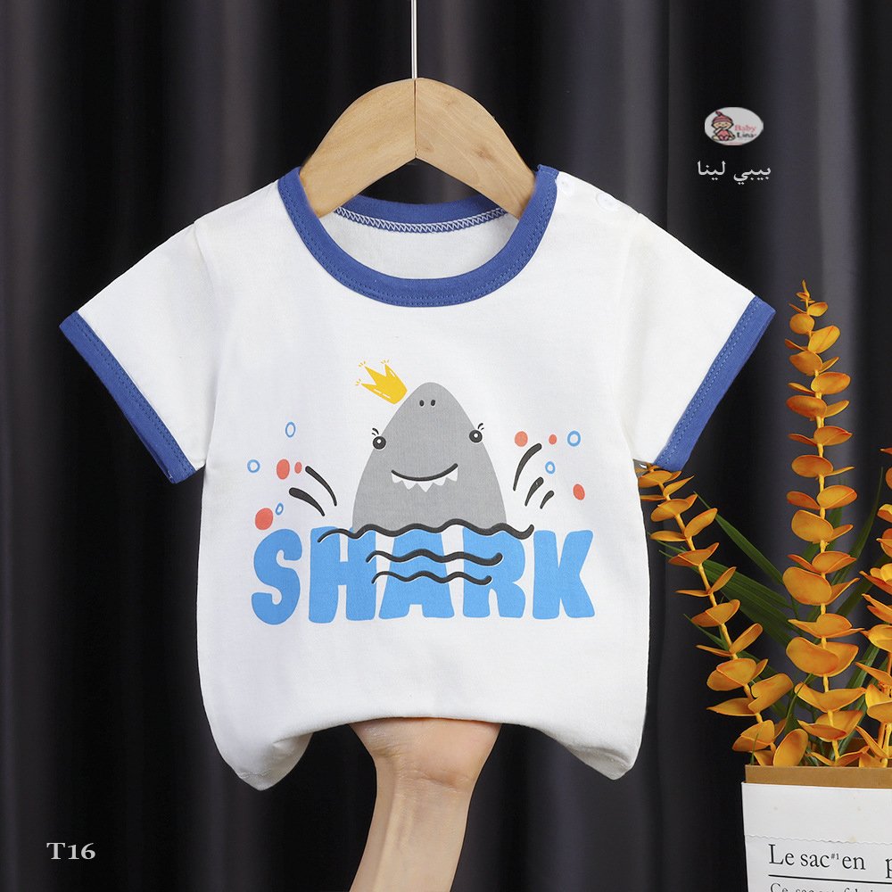 تي شيرت اطفالي 2025 قطن جديد وعصري مستورد من بيبي لينا تيشرتات ولادي بناتي. Children's T-shirt T16