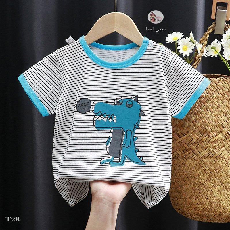 تي شيرتات اطفالي من بيبي لينا مستورد 2025 قطن 100% جديد وعصري تيشرتات بناتي, Children's T-shirt T28