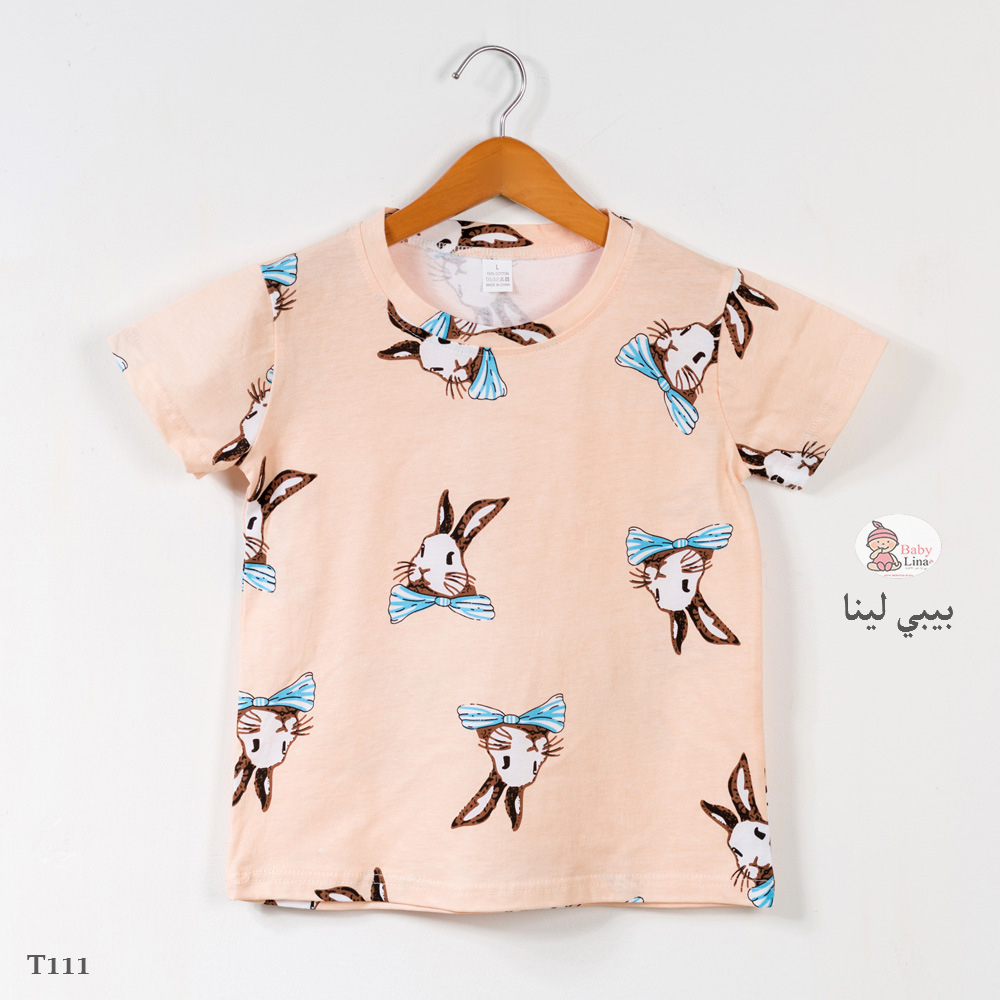 تيشرت اطفال بناتي 2025 صيفي مستورد من بيبي لينا تي شيرت بناتي صيفي Tshirt Baby Lina T111