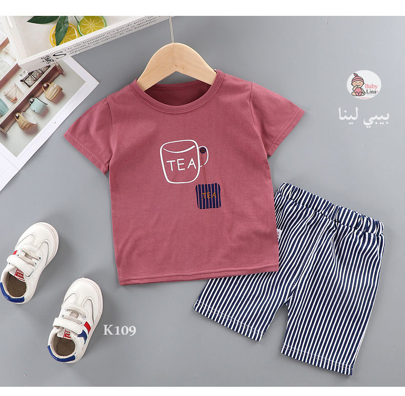 طقم اطفالي مستورد من قطعتين من بيبي لينا, 2025 Baby Lina K109 baby clothes