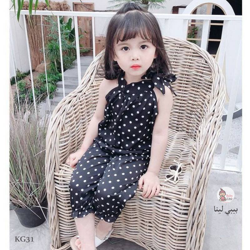 ملابس بنات طقم من قطعتين اسود صيفي 2025 ملابس اطفال بنات KG31 Baby girls clothes