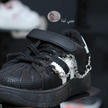 حذاء اطفال اولاد و بنات ابيض ف اسود مستورد احذية اطفالي 2025 بيبي لينا اولاد و بنات baby shoes B23