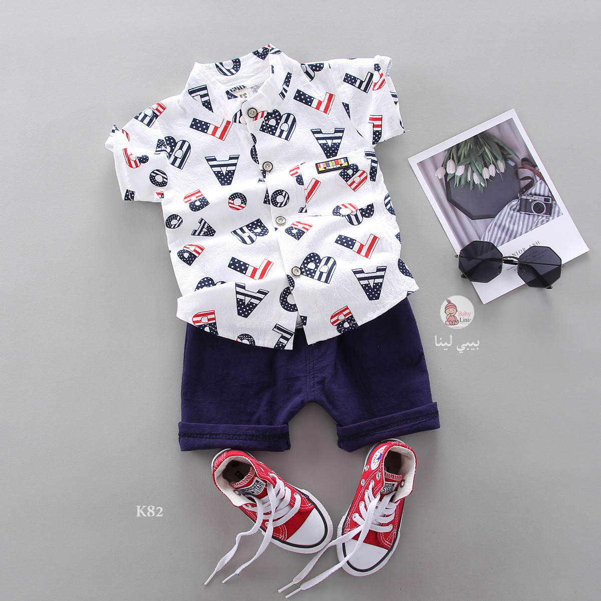 طقم اطفال من قطعتين صيفي مستورد. Baby Lina 2025 K82 baby clothes