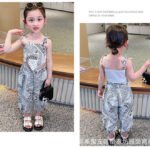 طقم بنات اطفال لون ابيض صيف 2025 مستورد من قطعتين عصري موضة KG53 Baby girls clothes