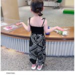 طقم بنات اطفال لون اسود صيف 2025 مستورد من قطعتين عصري موضة KG52 Baby girls clothes