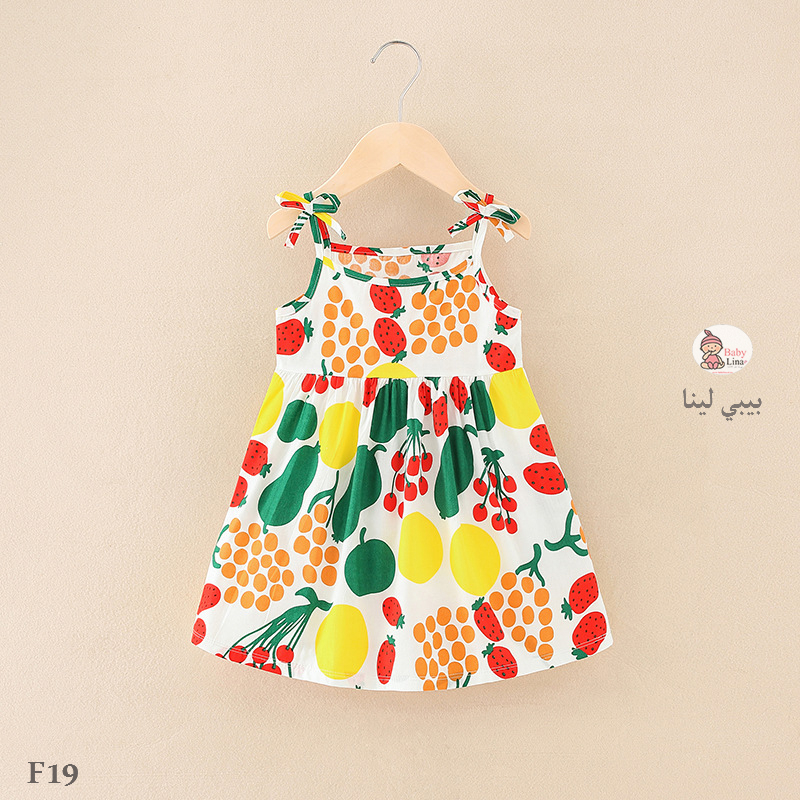 فستان بنات اطفال صيفي 2025 مستورد من بيبي لينا فساتين بنات Baby Lina Girls shop dress F19