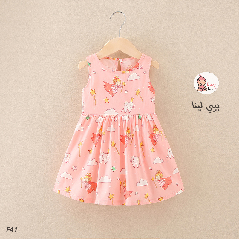 فستان بنات اطفال صيفي 2025 مستورد من بيبي لينا فساتين بنات Baby Lina shop Girls dress F41