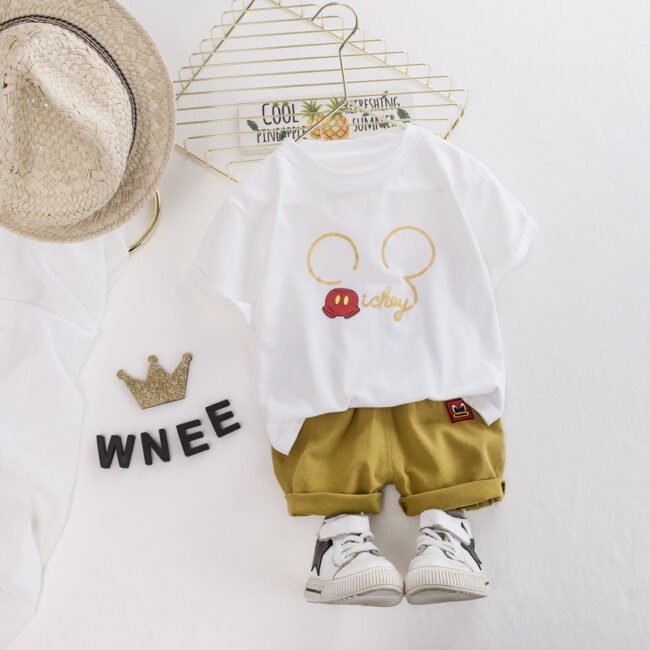 ملابس اطفال ميكي ماوس طقم مستورد من بيبي لينا 2025 k124 baby clothes