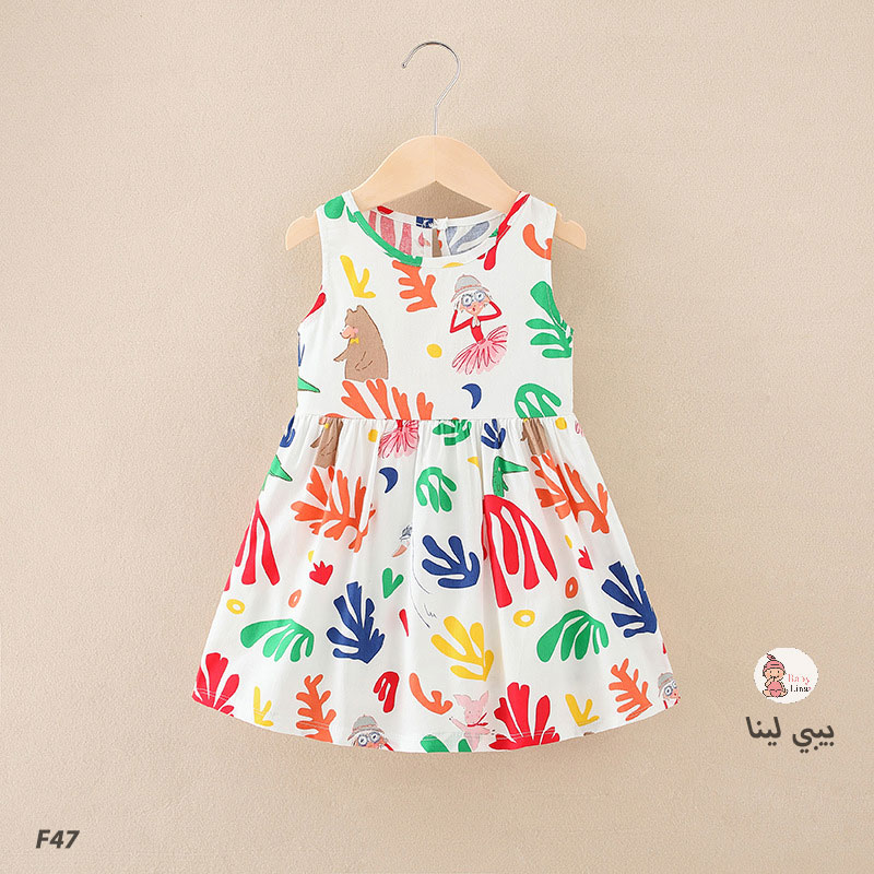 فستان اطفالي صيفي 2025 فساتين بنات اطفال من بيبي لينا Baby Lina shop Girls dress F47