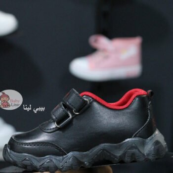 حذاء اطفال اسود ف احمر 2025 بيبي لينا 2025 Baby Lina | baby shoes B2