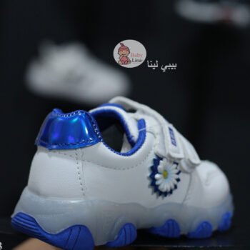 حذاء اطفال  ابيض في ازرق من بيبي لينا 2025 Baby Lina | baby shoes B3