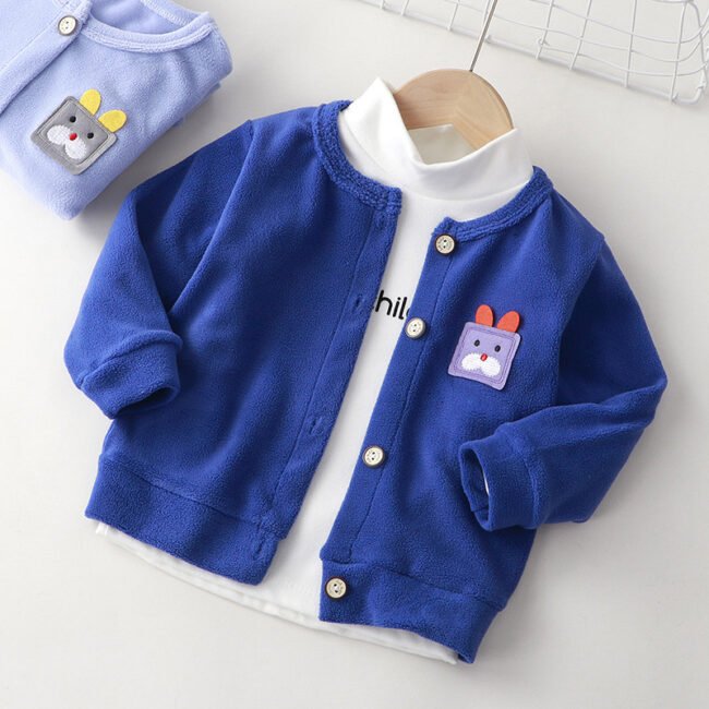 جاكيت اطفال قطيفة ازرق شمواه مستورد جواكيت اطفال ولادي 2025 kids jacket J51